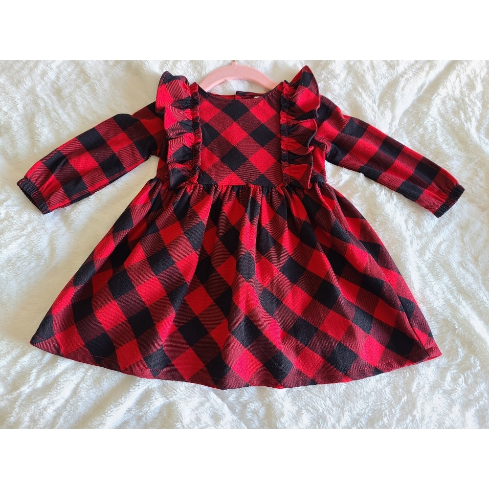 Carter's Red and Black Long Sleeve Dress